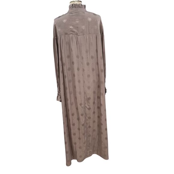 Sandra Mansour x H&M Jacquard Oversized Maxi Dress Kaftan Tan Size Large - Picture 11 of 16